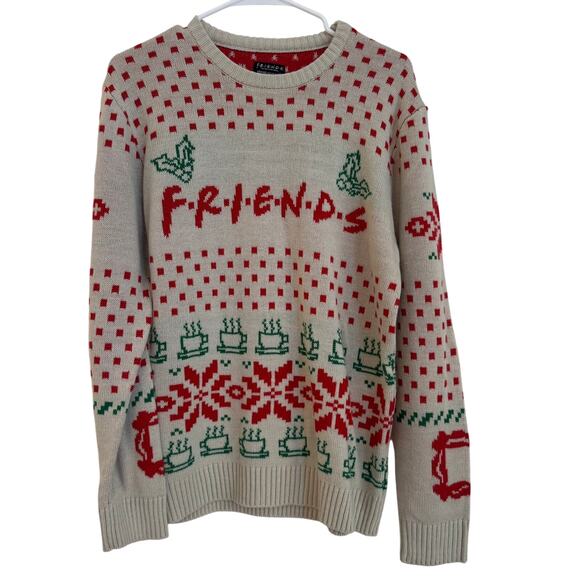 Friends Unisex "Ugly" Long Sleeve Christmas Crewneck Pullover Sweater Size M - Picture 1 of 11